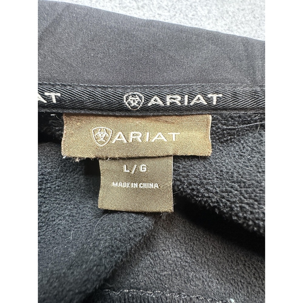 Ariat Jacket Mens Large Black Softshell Fleece Li… - image 2